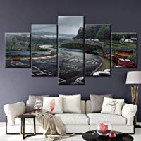 SFXYJ 5 Piezas de Arte de Pared - Impresi&oacute;n Lienzo Pintura - Cartel de Nurburgring Rally Road Impresi&oacute;n de Lienzo - Wall Sticker Paintings - HD Escena Pared Arte Pintura