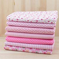 MMRM 50&nbsp;x 50&nbsp;cm 7pcs Color Rosa Floral Dot Plain algod&oacute;n Patchwork Costura handwerklichen Estructura empaquetado