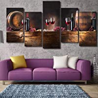 MINRAN DECOR Impresi&oacute;n en Lienzo para Muro Pinturas Enmarcar 6 Piezas Cuadros Vino Tinto Modernos Cuadro Salon Dormitorios Obra de Arte Decoraci&oacute;n del hogar