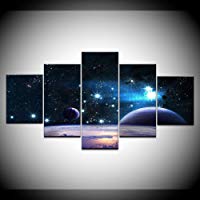 LZLZ 5 lienzos 5 Piezas Planetas Estrellas Galaxias Pintura sobre Lienzo Sala de Estar decoraci&oacute;n impresi&oacute;n Pared im&aacute;genes HD Moda Arte Mural