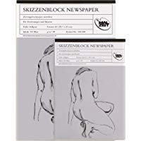 2 x Aktstudienblock dise&ntilde;os de moda, NEWSPAPER, papel prensa Din A4 100 hojas 49 G/m&sup2;, doble!
