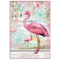 STAMPERIA DFSA4273 - Papel decoupage (A4, 29,7 x 21 cm), dise&ntilde;o de flamencos rosas