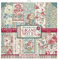 STAMPERIA SBBL57 Grand Hotel - Bloc de papel (10 hojas, doble cara, 30,5 x 30,5 cm)